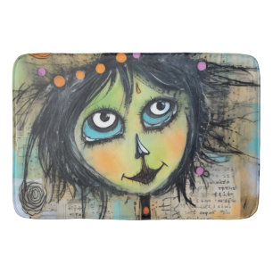 Collage Art Girl Lady 5 Bath Mat