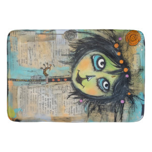 Collage Art Girl Lady 5 Bath Mat
