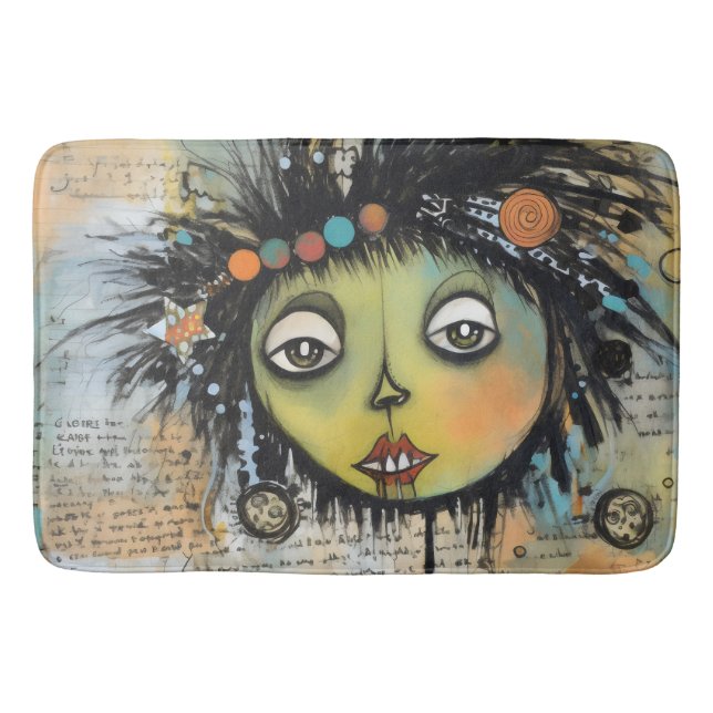 Collage Art Girl Lady 7 Bath Mat (Front)