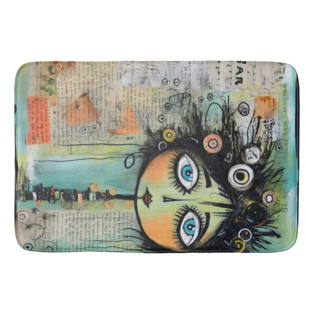 Collage Art Girl Lady 8 Bath Mat (Front)