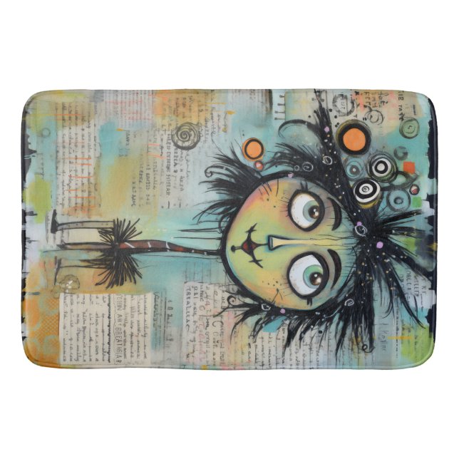 Collage Art Girl Lady 9 Bath Mat (Front)