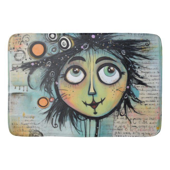 Collage Art Girl Lady 9 Bath Mat (Front)