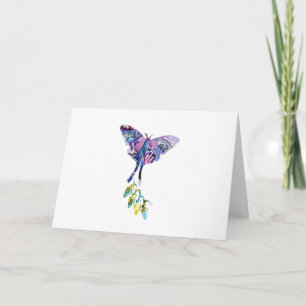 Collage art insect art BUTTERFLY XMAS LIGHTS  Card