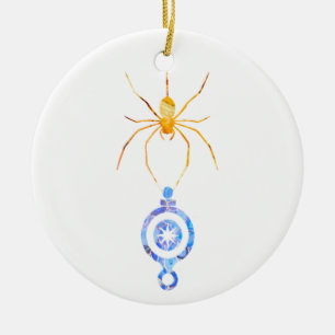 Collage art insect art SPIDER with XMAS ORNAMENT