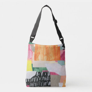 Collage art, modern colourful abstract. crossbody bag