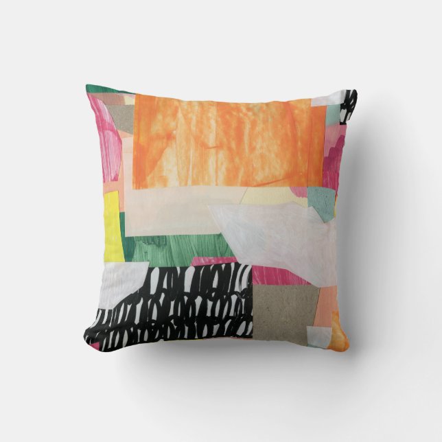 Collage art, modern colourful abstract. cushion (Front)