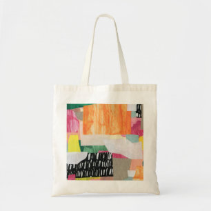 Collage art, modern colourful abstract. tote bag