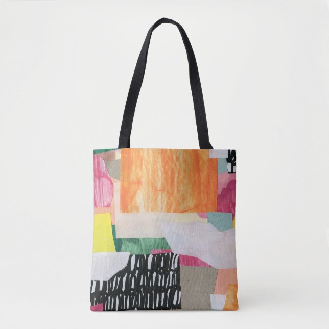 Collage art, modern colourful abstract. tote bag (Front)