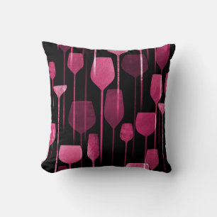 Collage Art: Party Drinks Pattern. Cushion