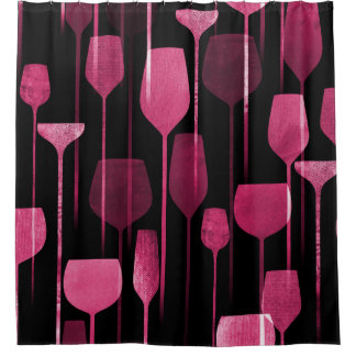 Collage Art: Party Drinks Pattern. Shower Curtain