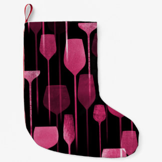 Collage Art: Party Drinks Pattern. Small Christmas Stocking