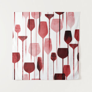 Collage art: party drinks pattern. tapestry