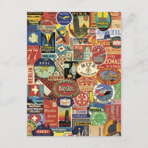 Collage bon voyage postcard