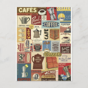 Collage café postcard