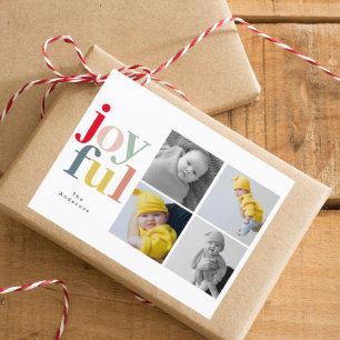 Collage Christmas Four Photos   Colourful Joyful Postcard