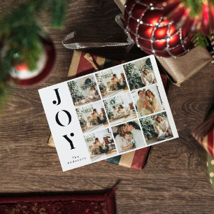 Collage Christmas Nine Photos   Happy Joy Holiday  Postcard