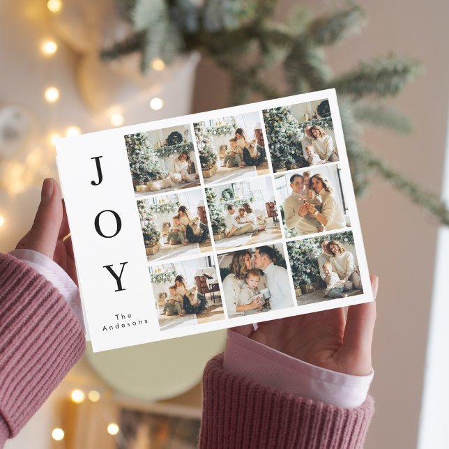 Collage Christmas Nine Photos | Happy Joy Holiday  Postcard (Creator Uploaded)