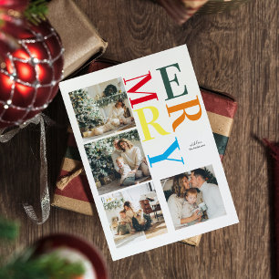 Collage Christmas Photo Colourful Merry