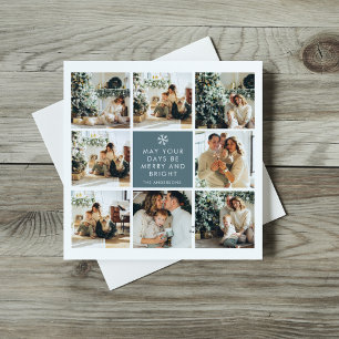 Collage Christmas Photo Merry Christmas Blue