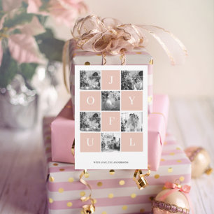 Collage Christmas Photo Pastel Pink Joyful
