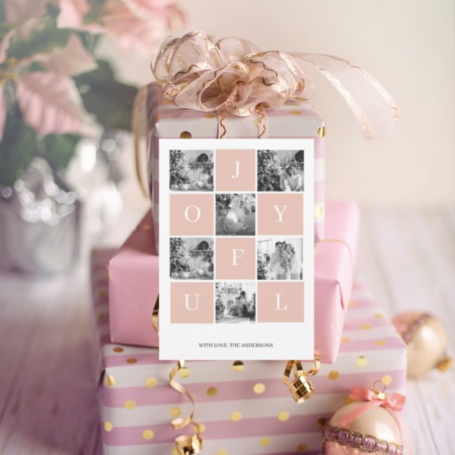 Collage Christmas Photo | Pastel Pink Joyful  (Creator Uploaded)