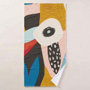Collage contemporary floral hawaiian pattern in. S Bath Towel