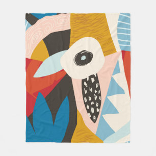 Collage contemporary floral hawaiian pattern in. S Fleece Blanket