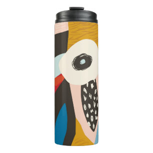 Collage contemporary floral hawaiian pattern in. S Thermal Tumbler