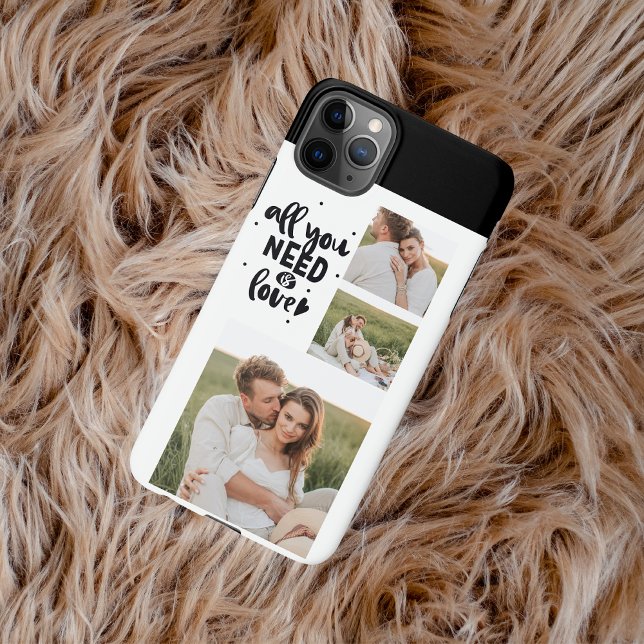 Collage Couple Photo & All You Need Is Love Quote iPhone Case (Creator Uploaded)