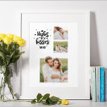 Collage Couple Photo & Hugs And Kisses Phrase Love Poster<br><div class="desc">Collage Couple Photo & Hugs And Kisses Phrase Love</div>