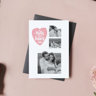 Collage Couple Photo & Hugs And Kisses PInk Heart