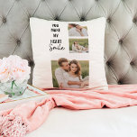 Collage Couple Photo & Lovely Romantic Quote Cushion<br><div class="desc">Collage Couple Photo & Lovely Romantic Quote</div>