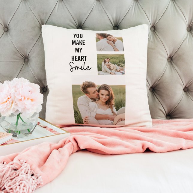 Collage Couple Photo & Lovely Romantic Quote Cushion (Creator Uploaded)