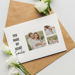 Collage Couple Photo & Lovely Romantic Quote Holiday Postcard