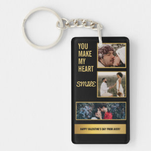 Collage Couple Photo & Lovely Romantic Quote   Key Ring