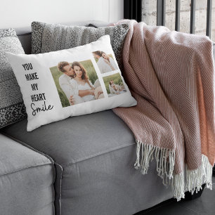 Collage Couple Photo & Lovely Romantic Quote Lumbar Cushion