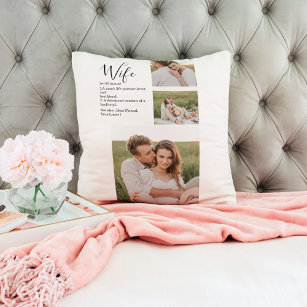 Collage Couple Photo & Lovely Romantic Quote Throw Cushion