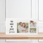 Collage Couple Photo & Lovely Romantic Quote Wooden Box Sign<br><div class="desc">Collage Couple Photo & Lovely Romantic Quote</div>