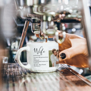 Collage Couple Photo & Lovely Romantic Wife Gift Espresso Cup