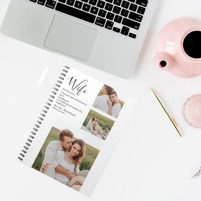 Collage Couple Photo & Lovely Romantic Wife Gift Notebook (Creator Uploaded)