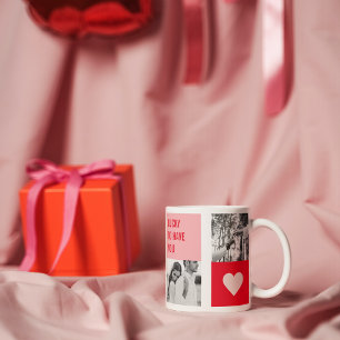 Collage Couple Photo   Modern Valentines Gift Mug