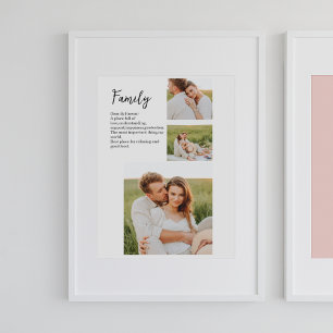 Collage Couple Photo & Romantic Family Gift Poster