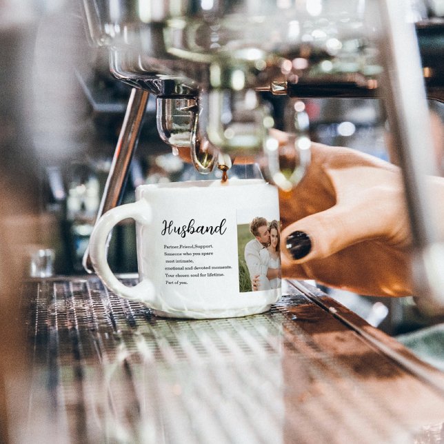 Collage Couple Photo & Romantic Husband Love Gift Espresso Cup (Creator Uploaded)