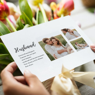 Collage Couple Photo & Romantic Husband Love Gift Holiday Postcard