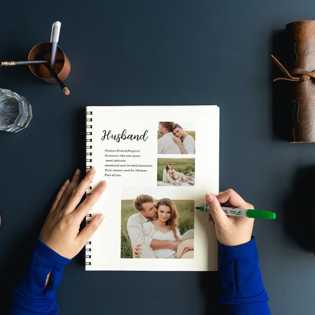 Collage Couple Photo & Romantic Husband Love Gift Notebook (Creator Uploaded)