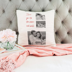Collage Couple Photo & Romantic Quote Love You  Cushion