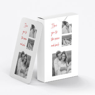 Collage Couple Photo & Romantic Quote Love You Pla Playing Cards