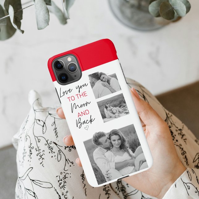 Collage Couple Photo & Romantic Quote To The Moon iPhone Case (Creator Uploaded)