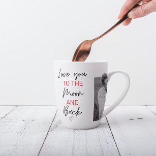 Collage Couple Photo & Romantic Quote To The Moon Latte Mug