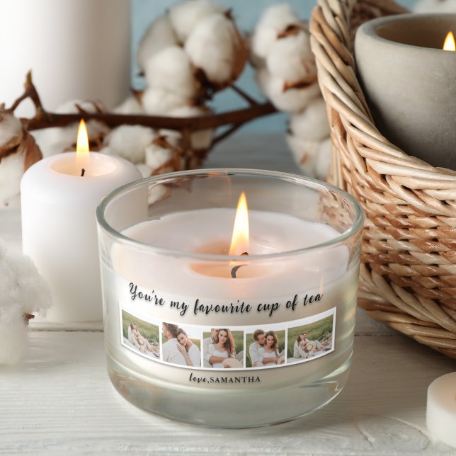 Collage Couple Photo & You Are My Cup Of Tea Quote Rectangular Sticker (Creator Uploaded)